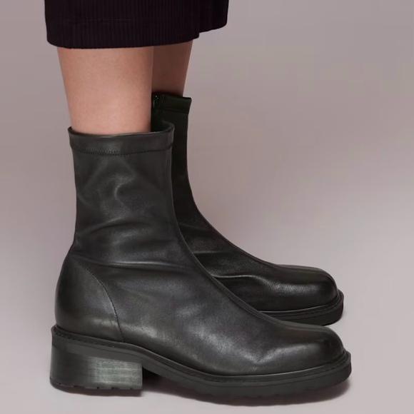 Whistles Shoes - WHISTLES Black Paige Stretch Sock Boots